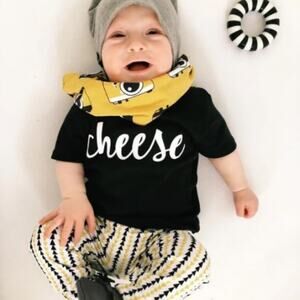 New “Say cheese" unisex outfit graphic tee 3-6 months